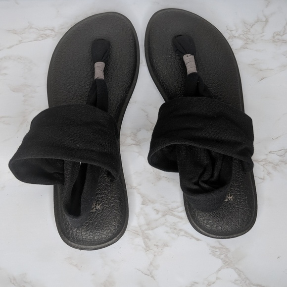 Sanuk Shoes - Sanuk Black Yoga Slingback Sandals